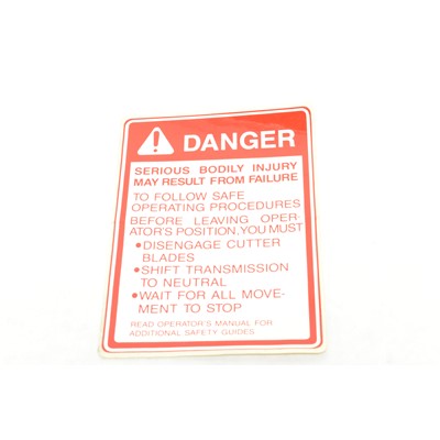 DECAL, OPERATOR WARNING